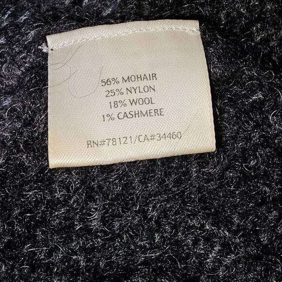 Eileen Fisher Womens Black Gray Mohair Wool Cashmere Blend Tunic Sweater Medium - Picture 5 of 5